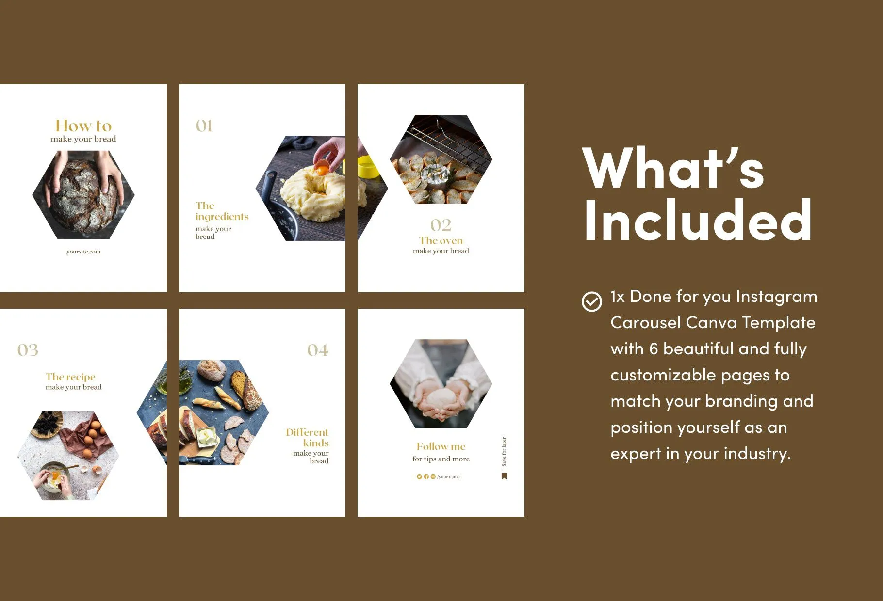 Emily Food and Nutrition 6-Page Carousel Canva Template