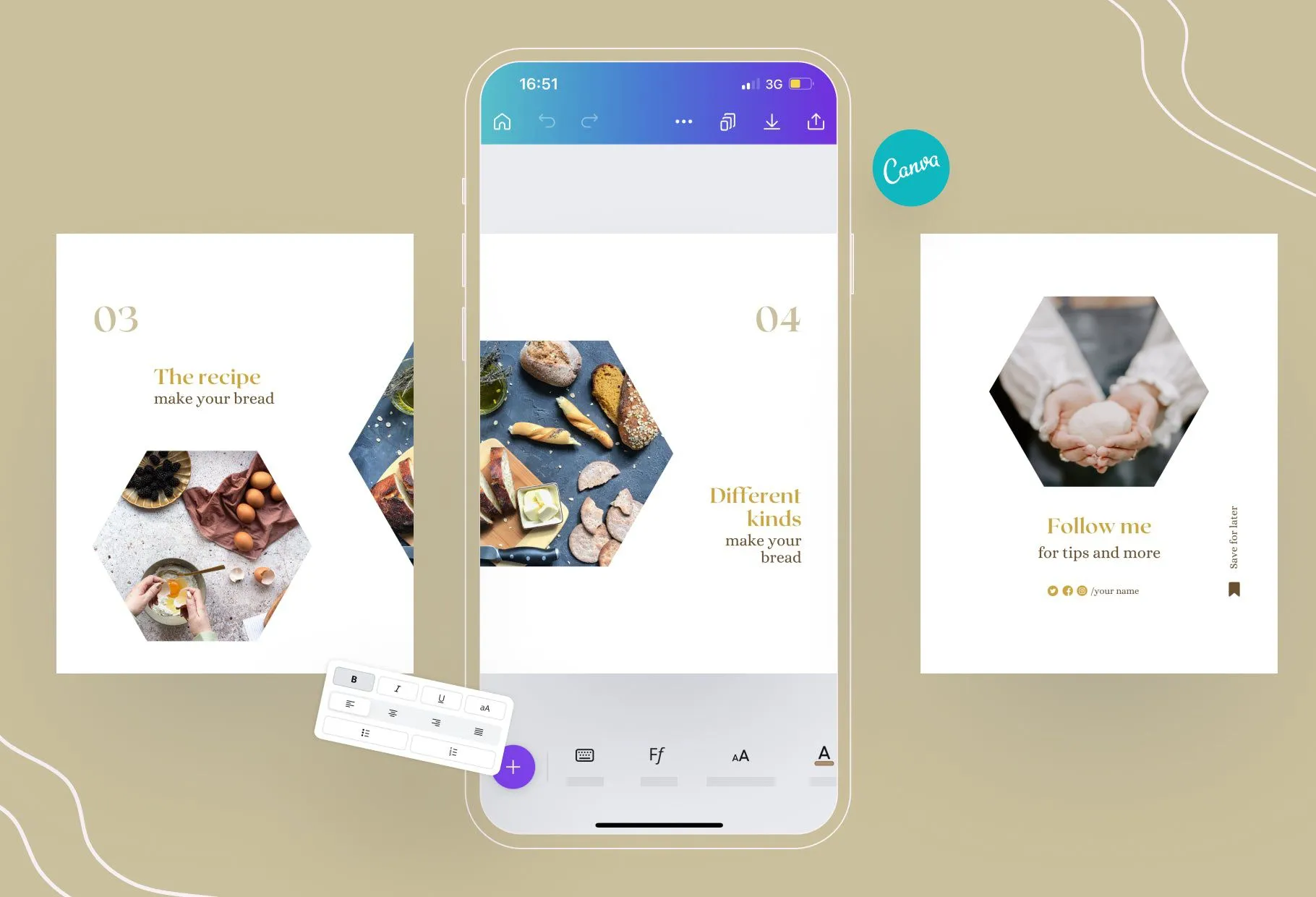 Emily Food and Nutrition 6-Page Carousel Canva Template