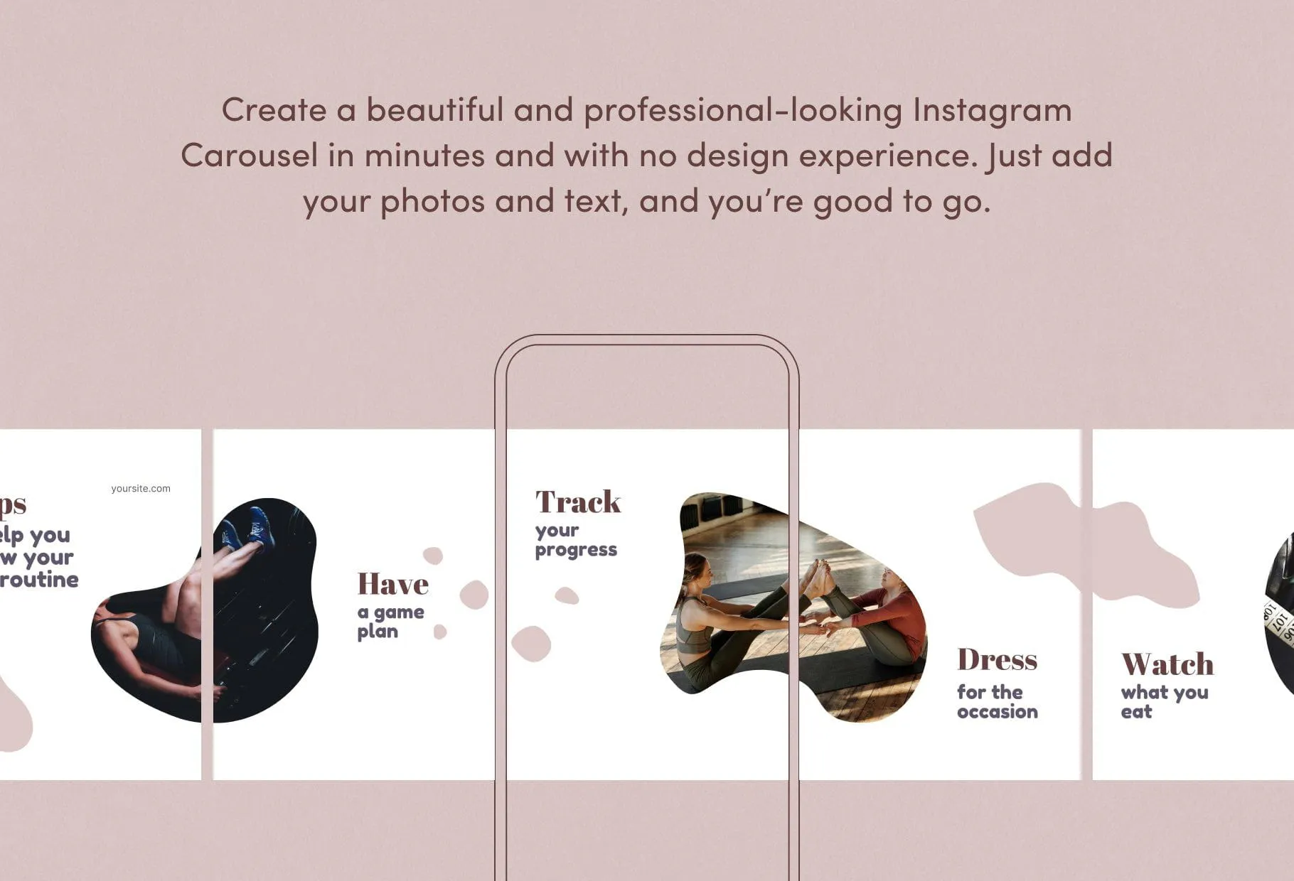 Evelyn Fitness 6-Page Carousel Canva Template