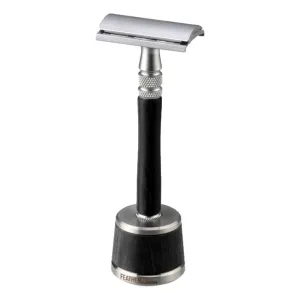 Feather Wood Handle Stainless Double Edge Razor & Stand WS-D2S