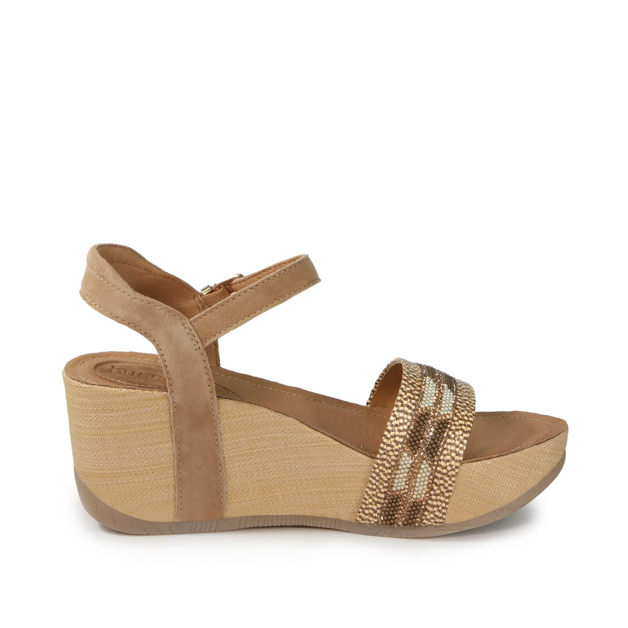 Formentera Glitter Wedge Sandals (Natural)