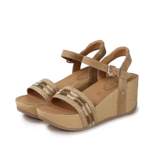Formentera Glitter Wedge Sandals (Natural)