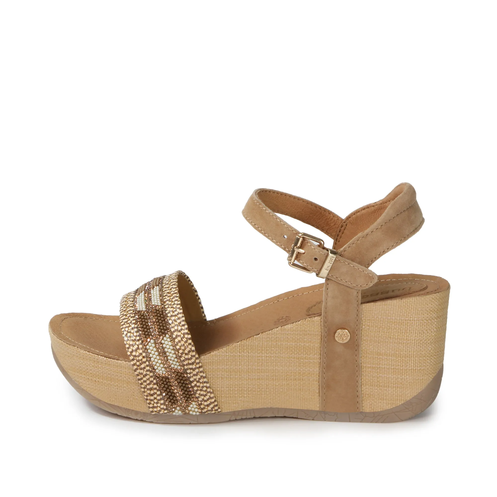 Formentera Glitter Wedge Sandals (Natural)