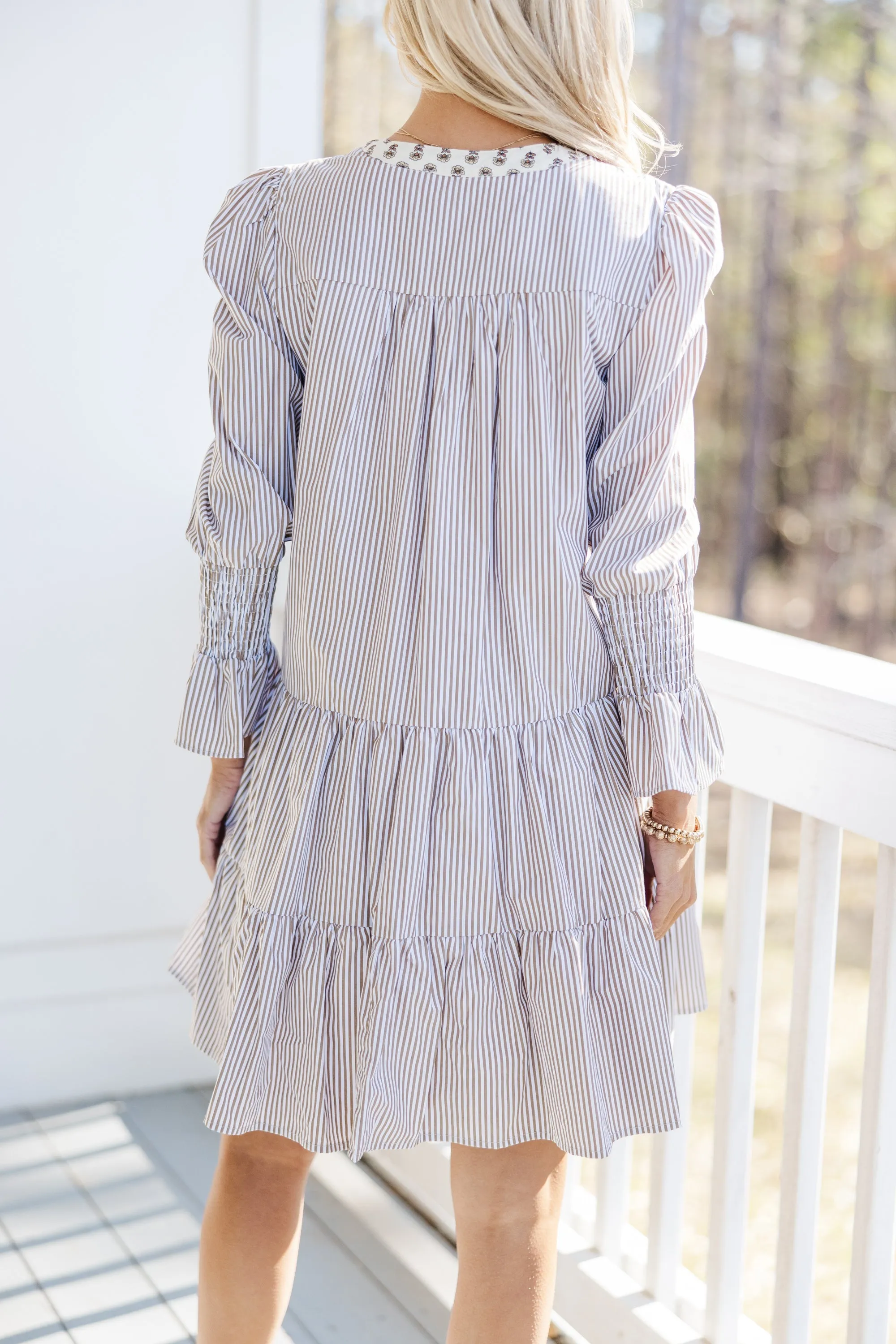 Give It Your All Brown Mixed Print Dress