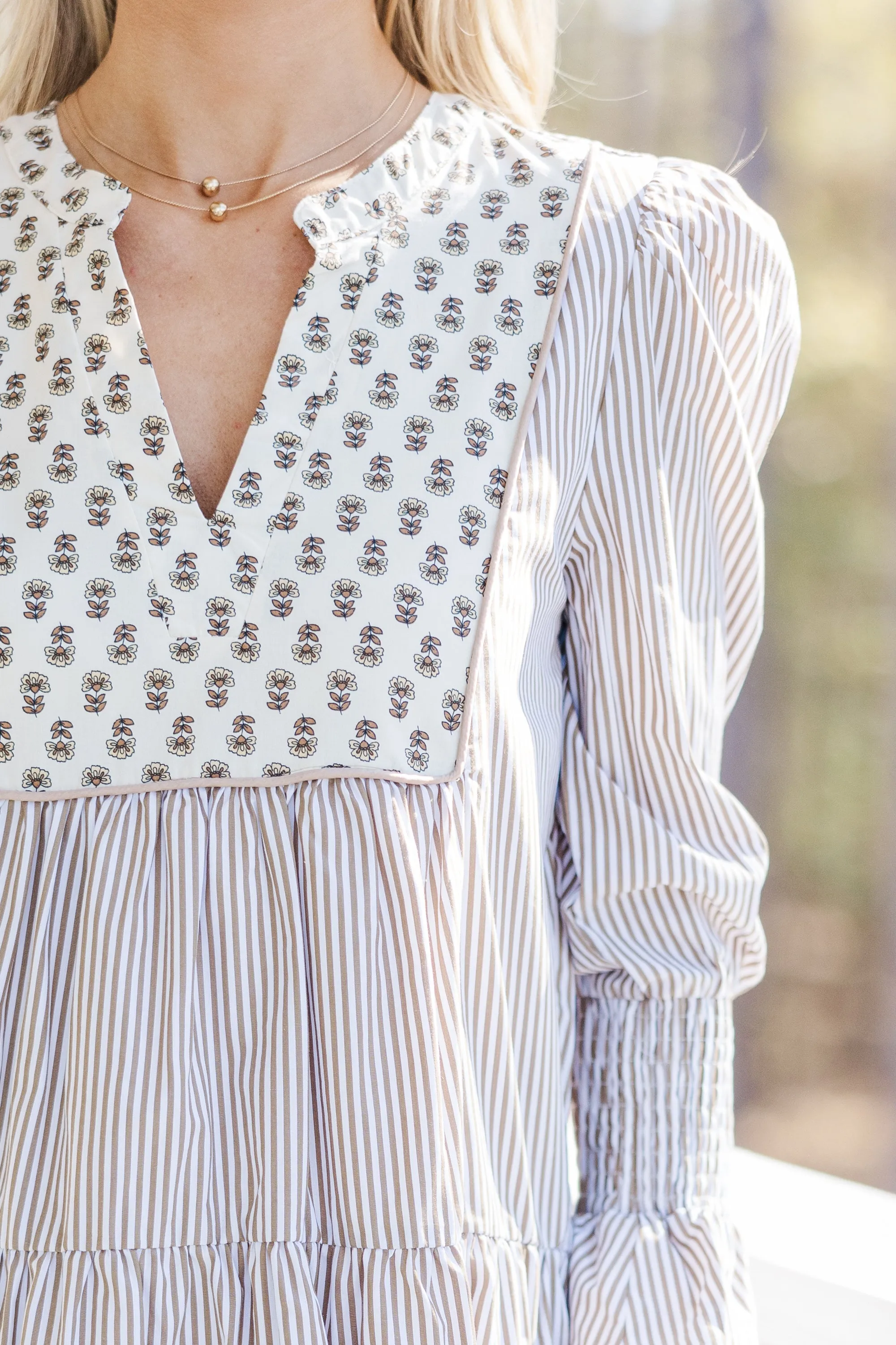 Give It Your All Brown Mixed Print Dress