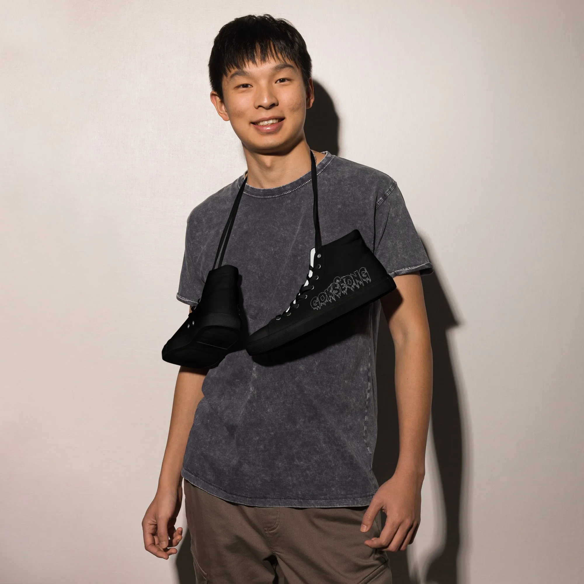 Gokseong Men’s high top canvas shoes - Free Delivery! Rock / Metal / Alternative - Alternative Apparel and Merch Only from Phase B Records.