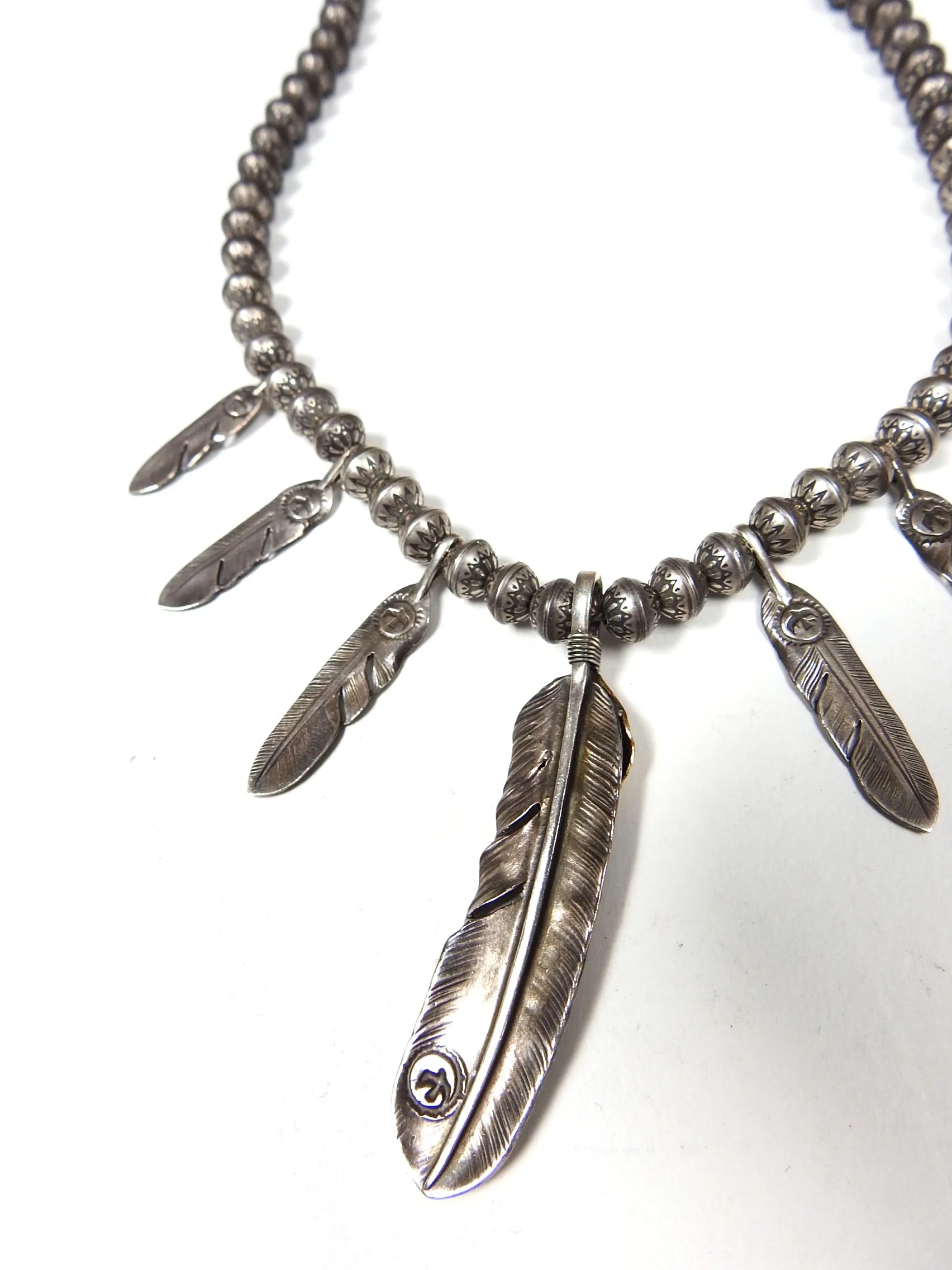 Goros Silver Feather Necklace