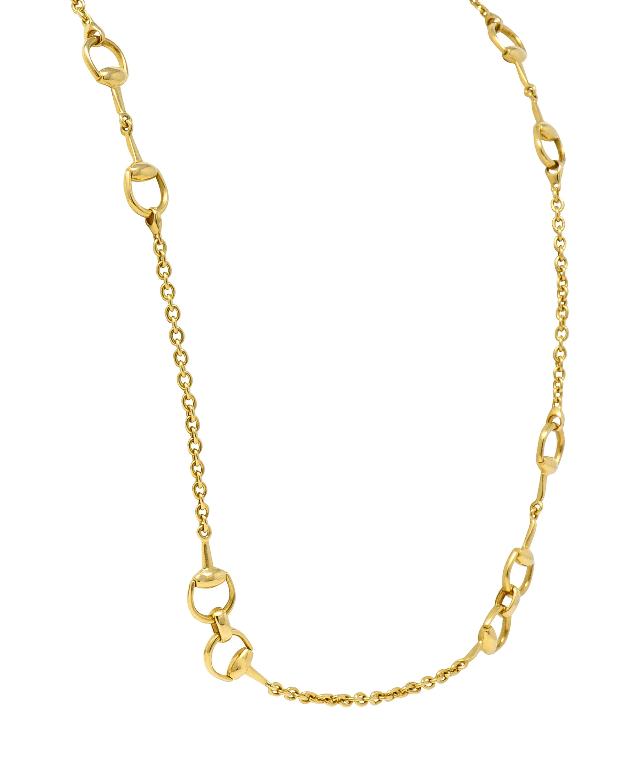 Gucci 18 Karat Yellow Gold Horsebit Link Vintage Chain Necklace