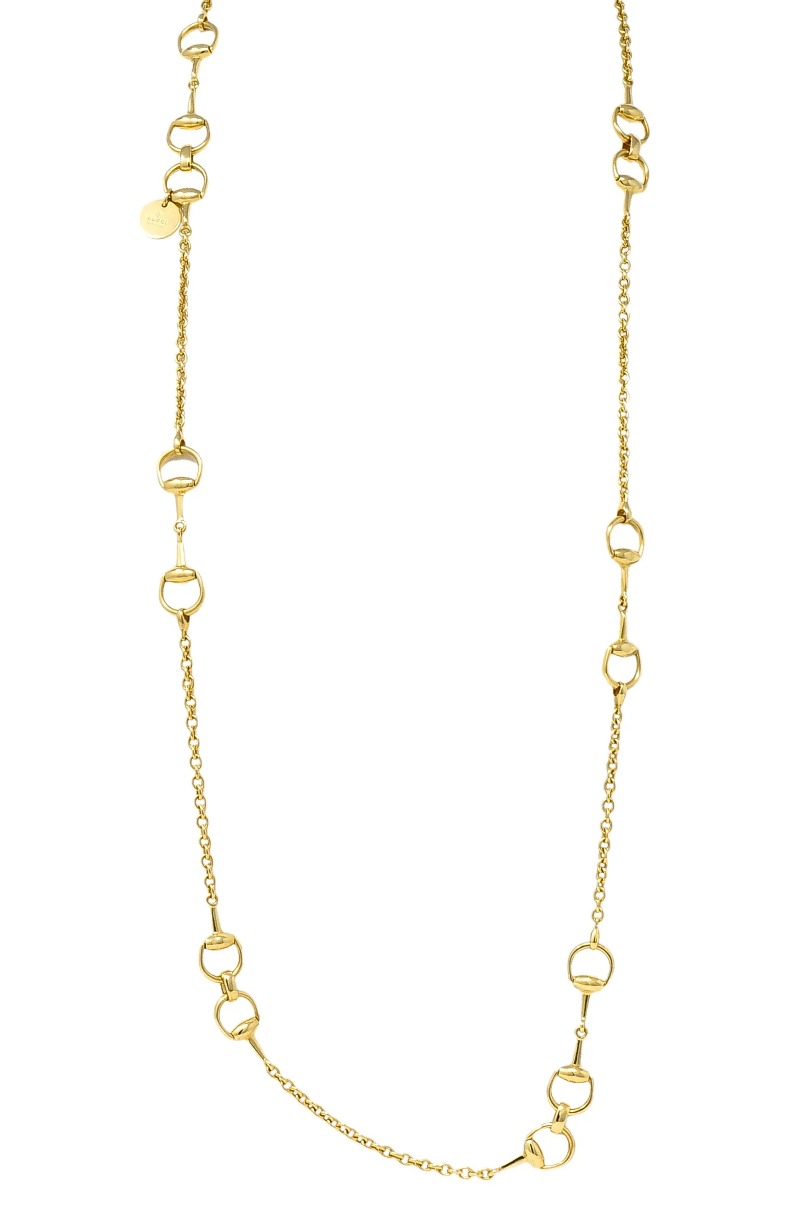 Gucci 18 Karat Yellow Gold Horsebit Link Vintage Chain Necklace