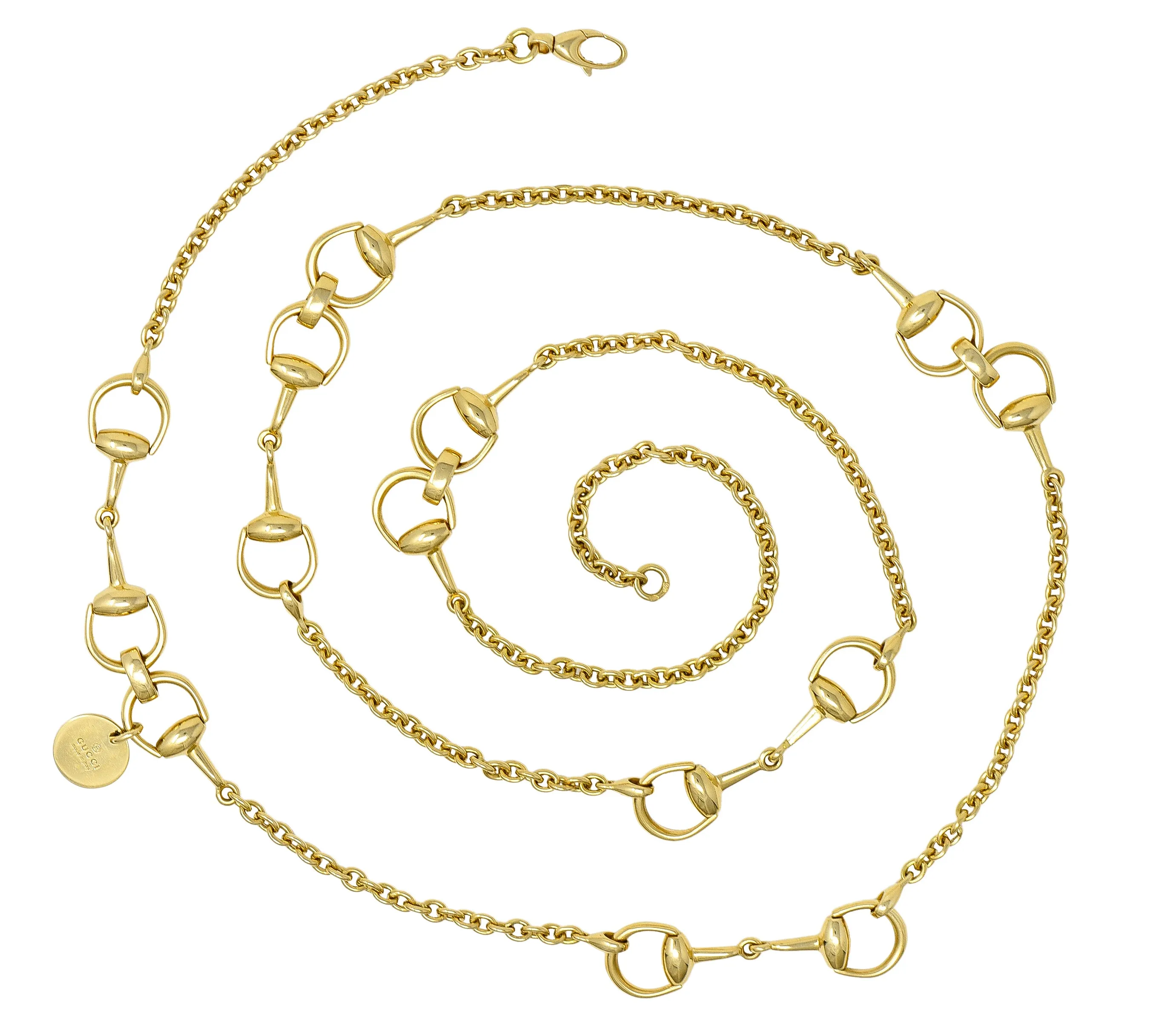 Gucci 18 Karat Yellow Gold Horsebit Link Vintage Chain Necklace