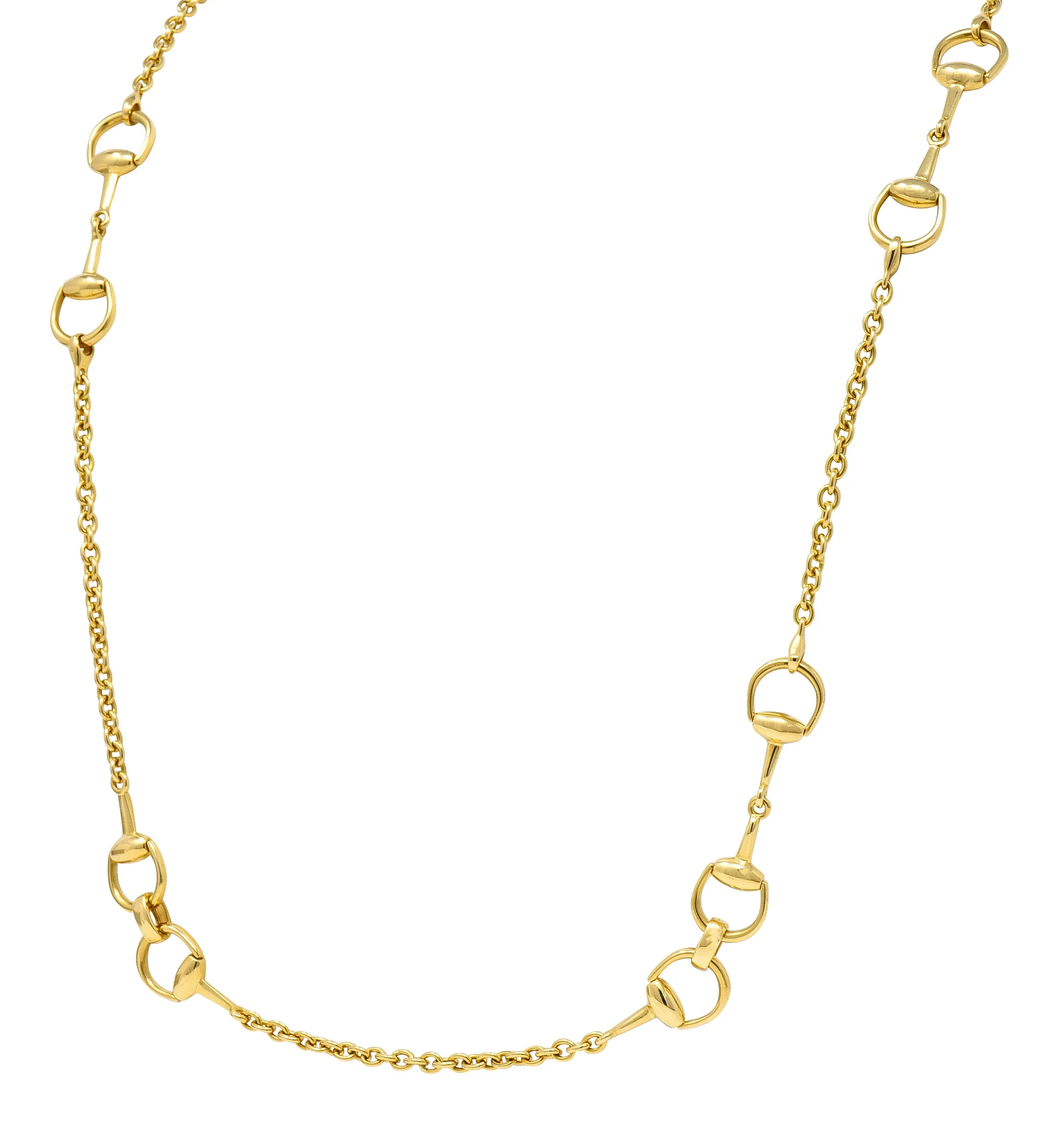 Gucci 18 Karat Yellow Gold Horsebit Link Vintage Chain Necklace