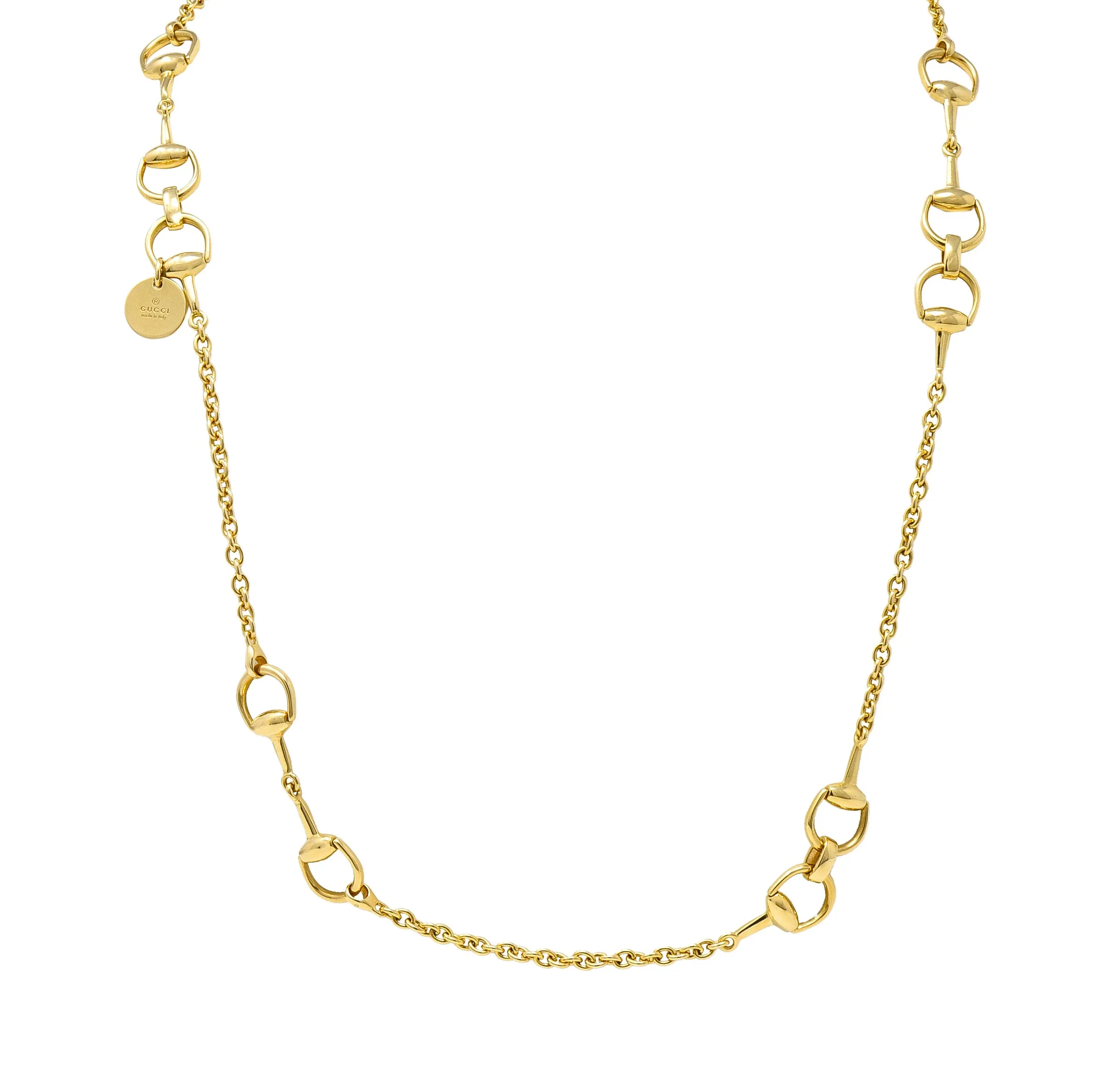Gucci 18 Karat Yellow Gold Horsebit Link Vintage Chain Necklace