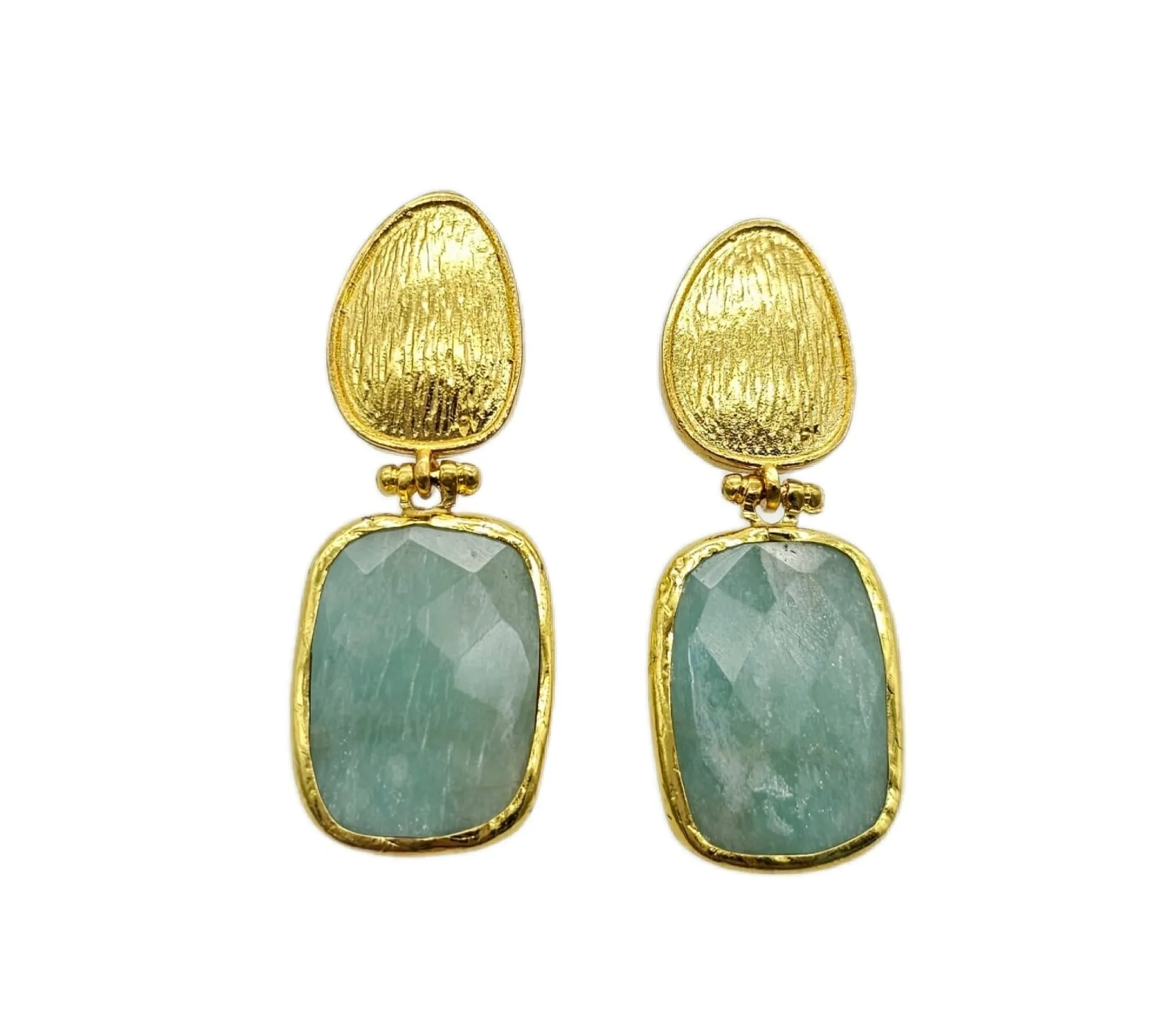Harika Rectangle Amazonite Earrings