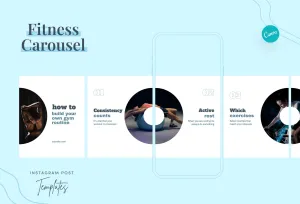 Harper Fitness 6-Page Carousel Canva Template
