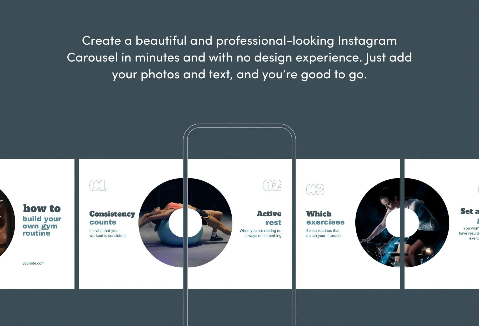 Harper Fitness 6-Page Carousel Canva Template