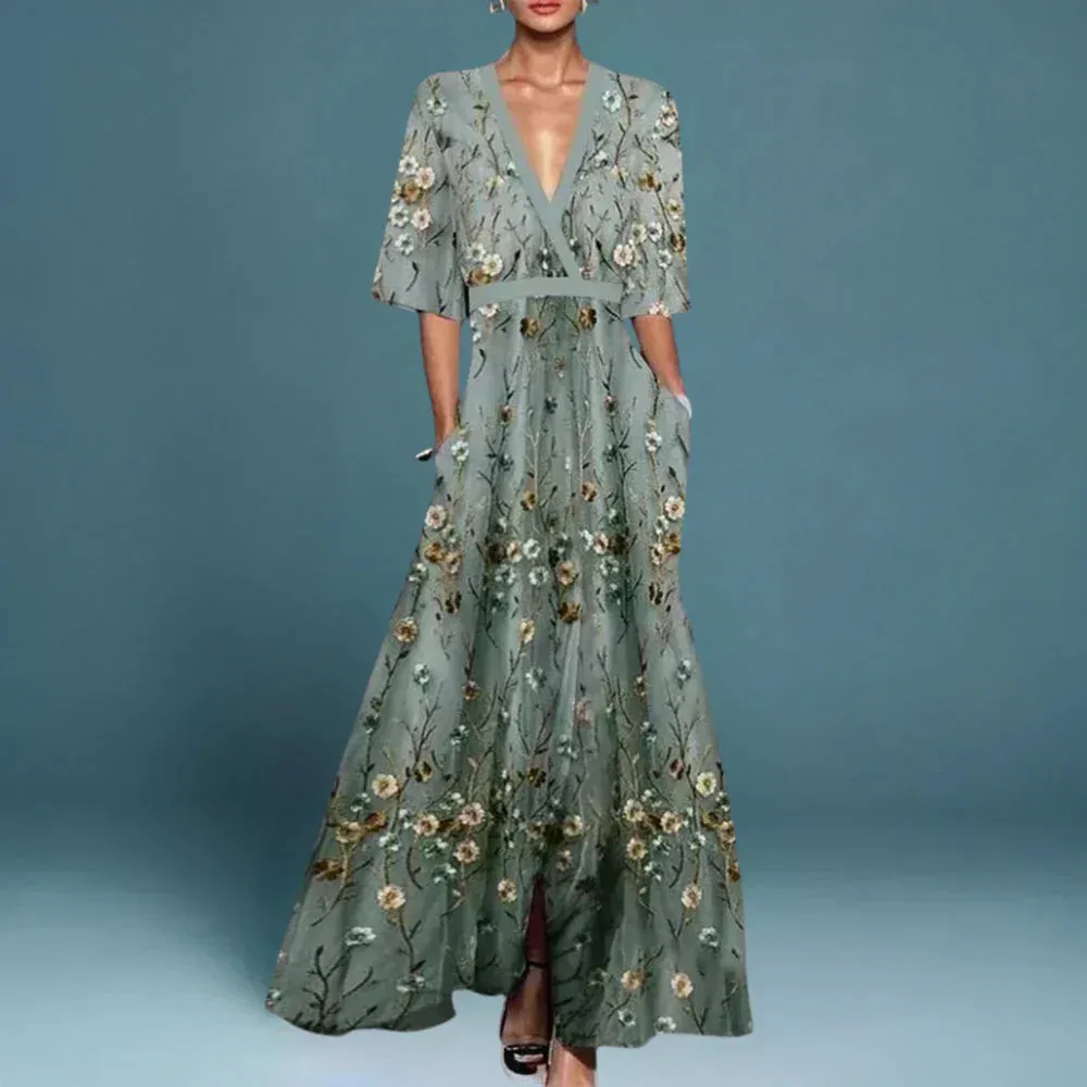 Jamie | Elegant Maxi Dress with Floral Pattern