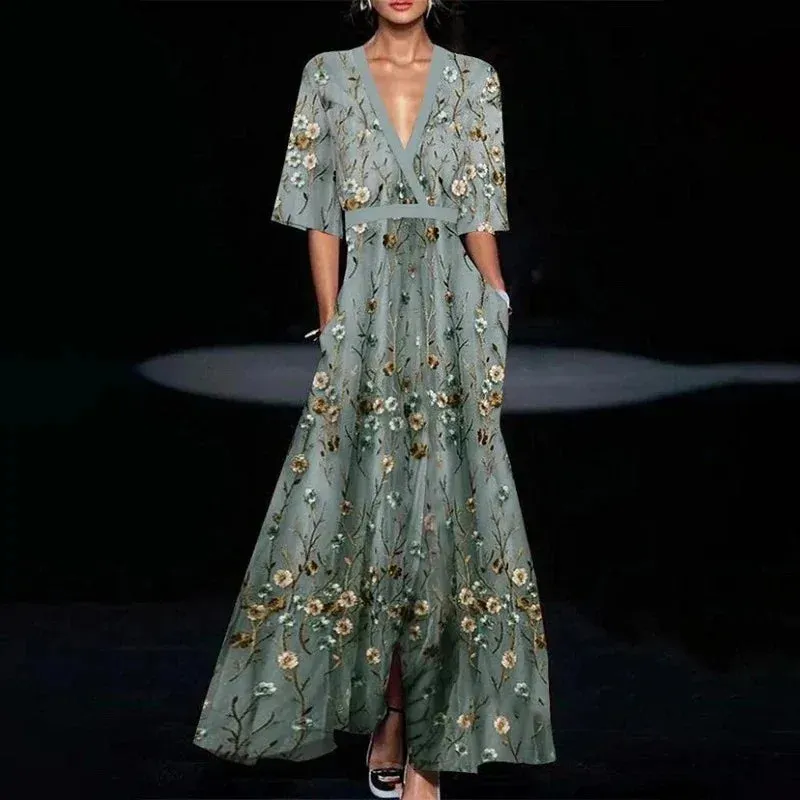 Jamie | Elegant Maxi Dress with Floral Pattern