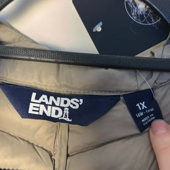 Lands‎ End Wanderweight Packable 800 Fill Down Hooded Long Jacket - 1X - NWT
