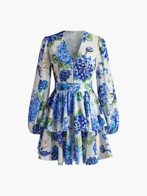Lark Floral Bubble Sleeve Dress