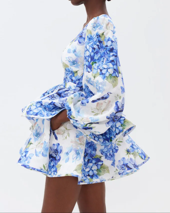 Lark Floral Bubble Sleeve Dress