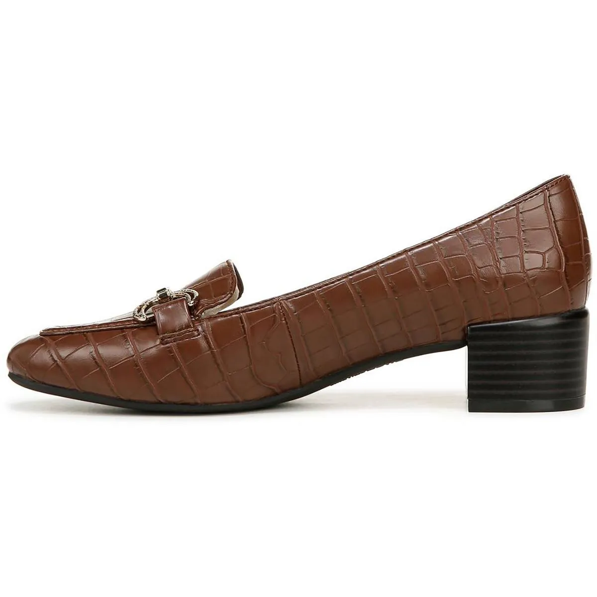LifeStride Womens BLISS Cushioned Footbed Faux Leather Loafer Heels