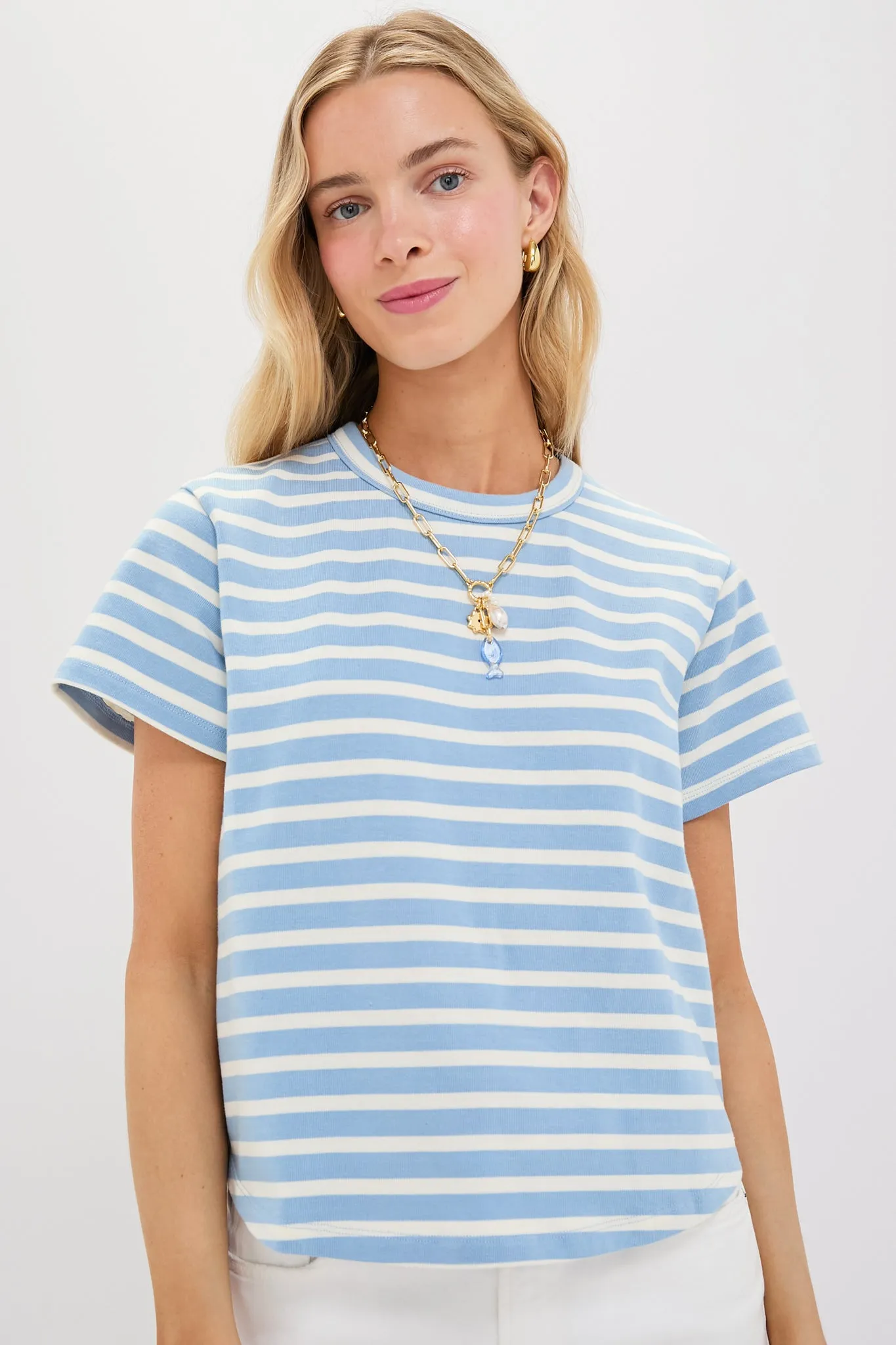 Light Blue Stripe Parker Classic Tee