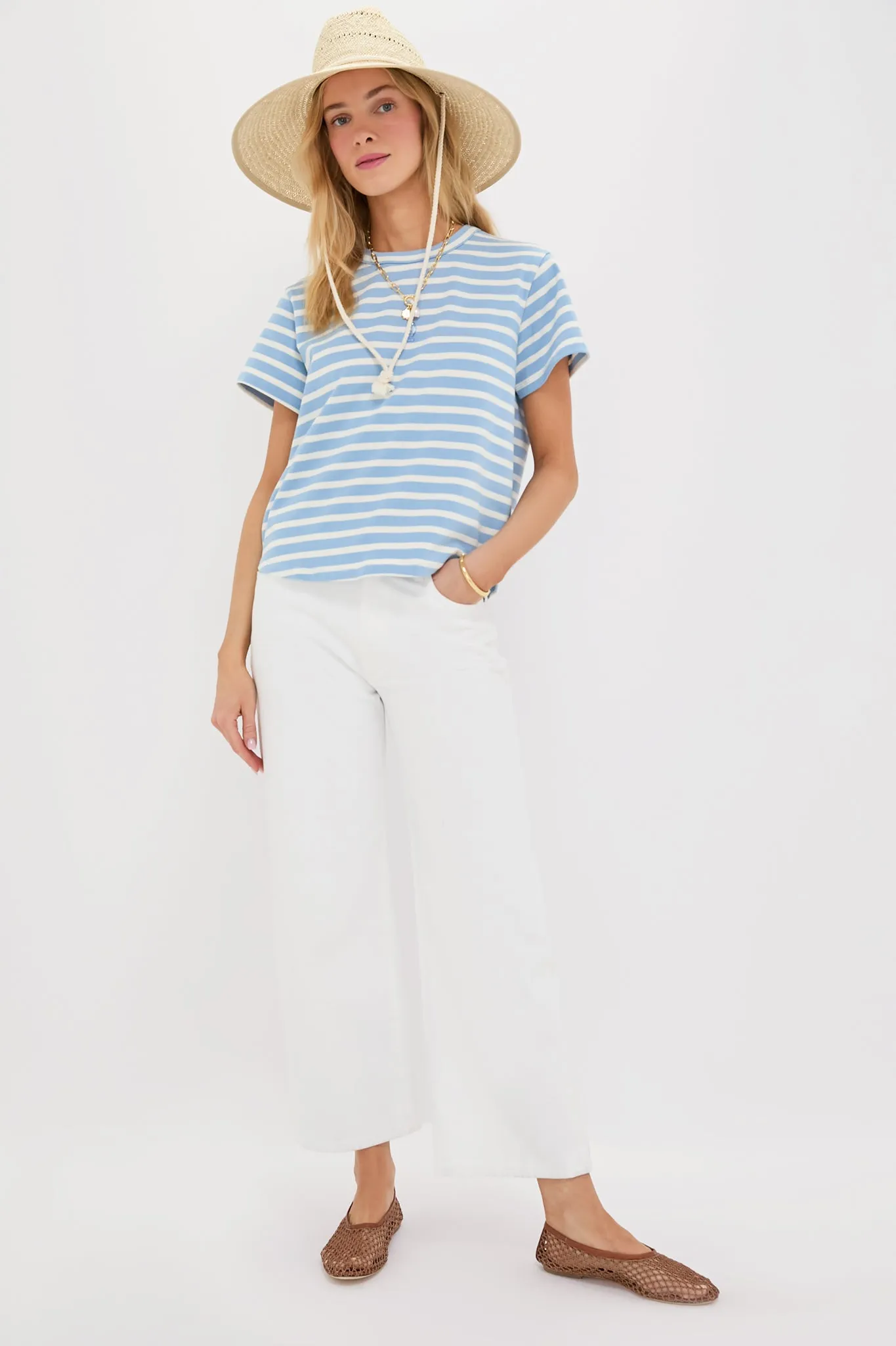 Light Blue Stripe Parker Classic Tee