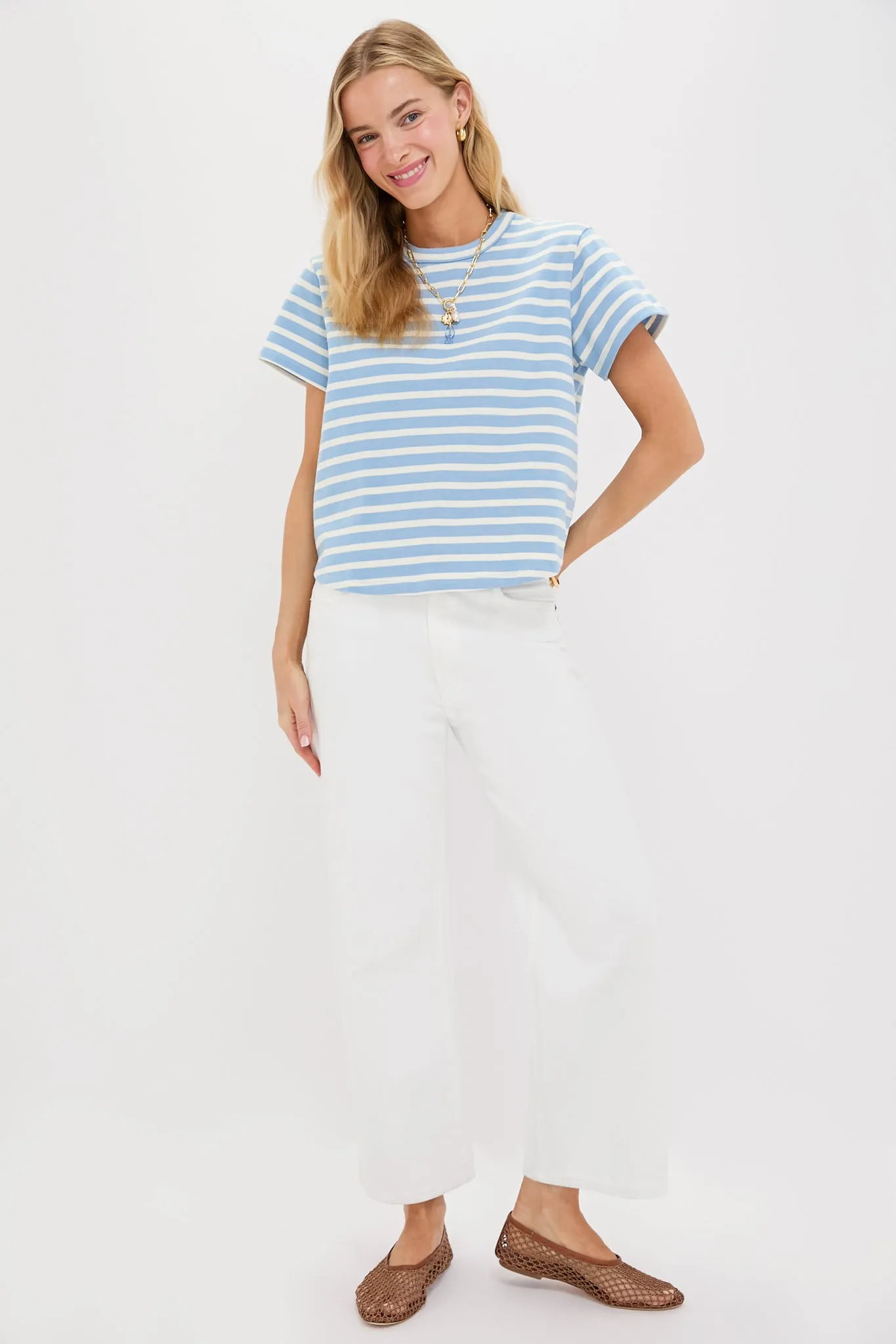 Light Blue Stripe Parker Classic Tee