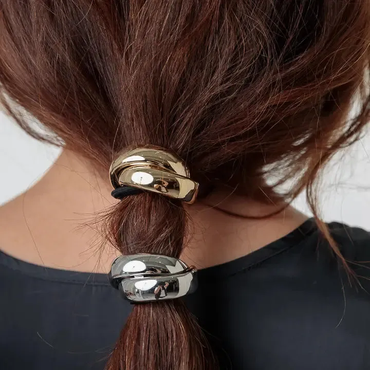 Limlim - Bold Crossover Hair Tie (Silver)