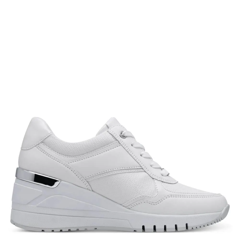 Marco Tozzi Wedge Laced Vegan Trainer 2-23743-WHITE