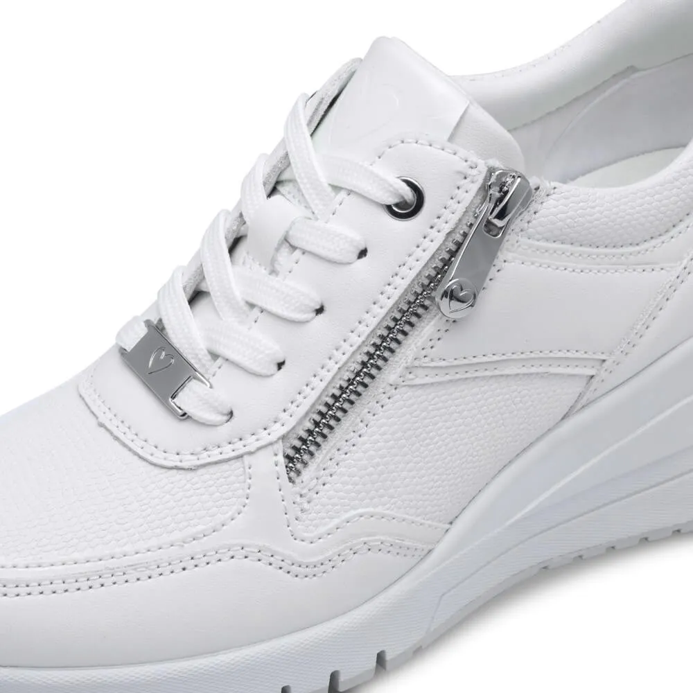 Marco Tozzi Wedge Laced Vegan Trainer 2-23743-WHITE