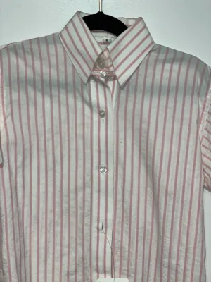 Marsha De Arriaga White / Pink Stripe Short Sleeve Shirt