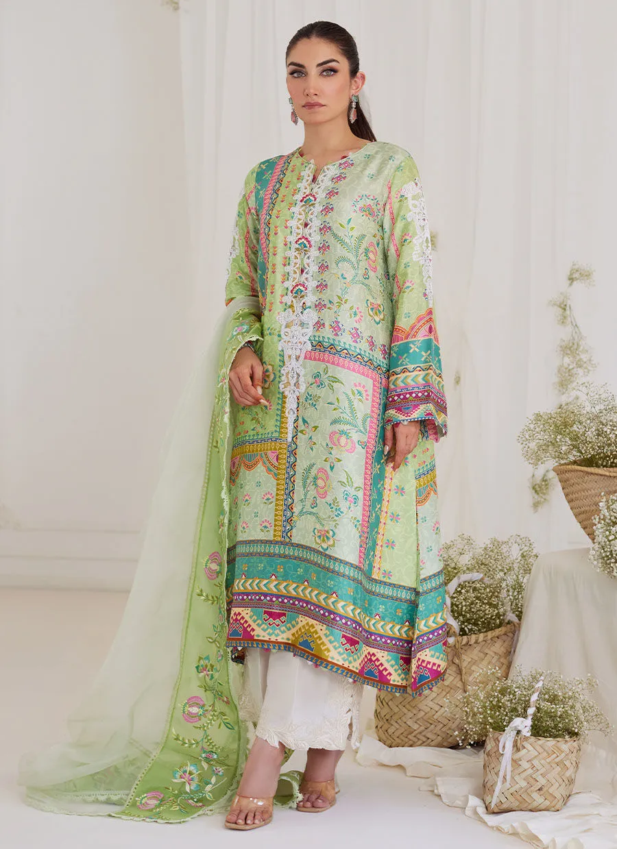 MARTA APPLE GREEN SHIRT AND DUPATTA - Tara Eid Luxe by Farah Talib Aziz