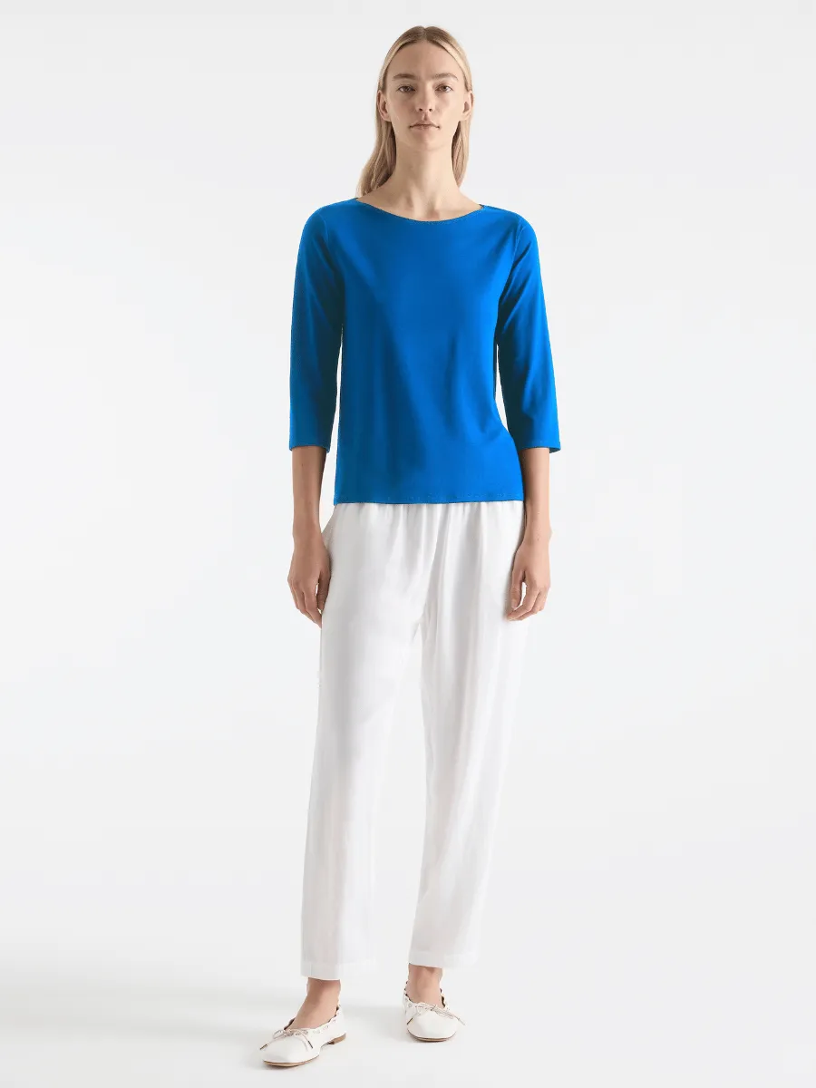 Mela Purdie Relaxed Boat Neck Top Topaz 2630