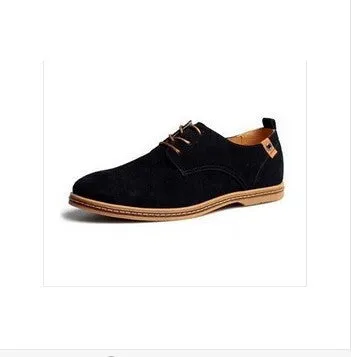 Men Flats shoes 38-48 Suede European style genuine leather Shoes Men's oxfords california casual Loafers