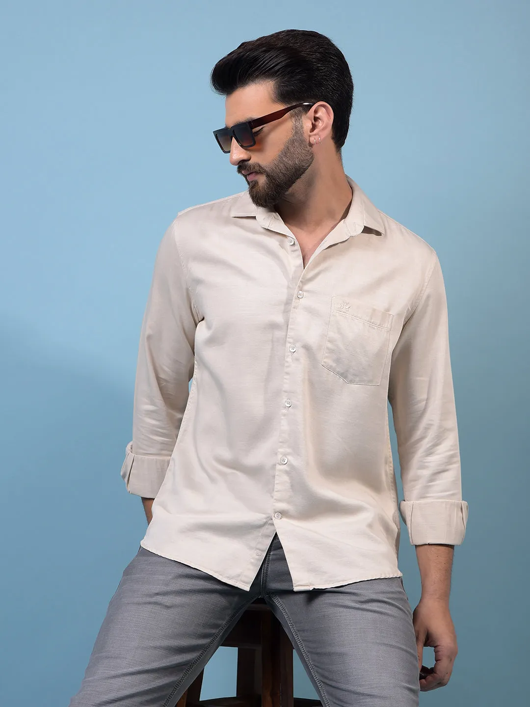 Men's Beige Shirt