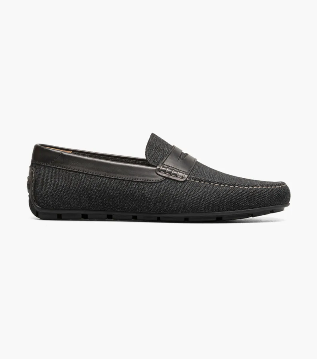 Motor Knit Moc Toe Penny Driver-Black | Florsheim