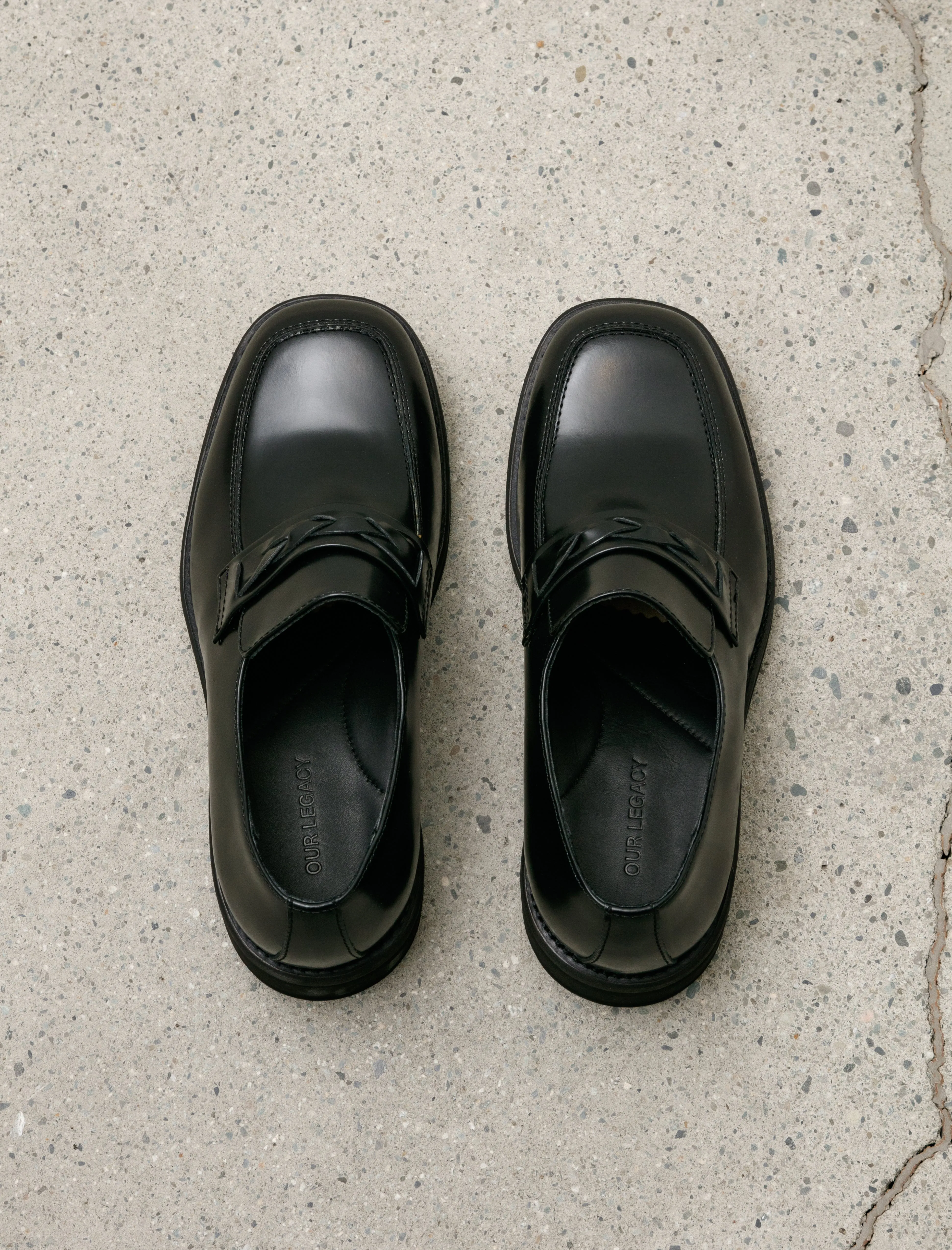 Nakano Shoe Glazed Black Leather M