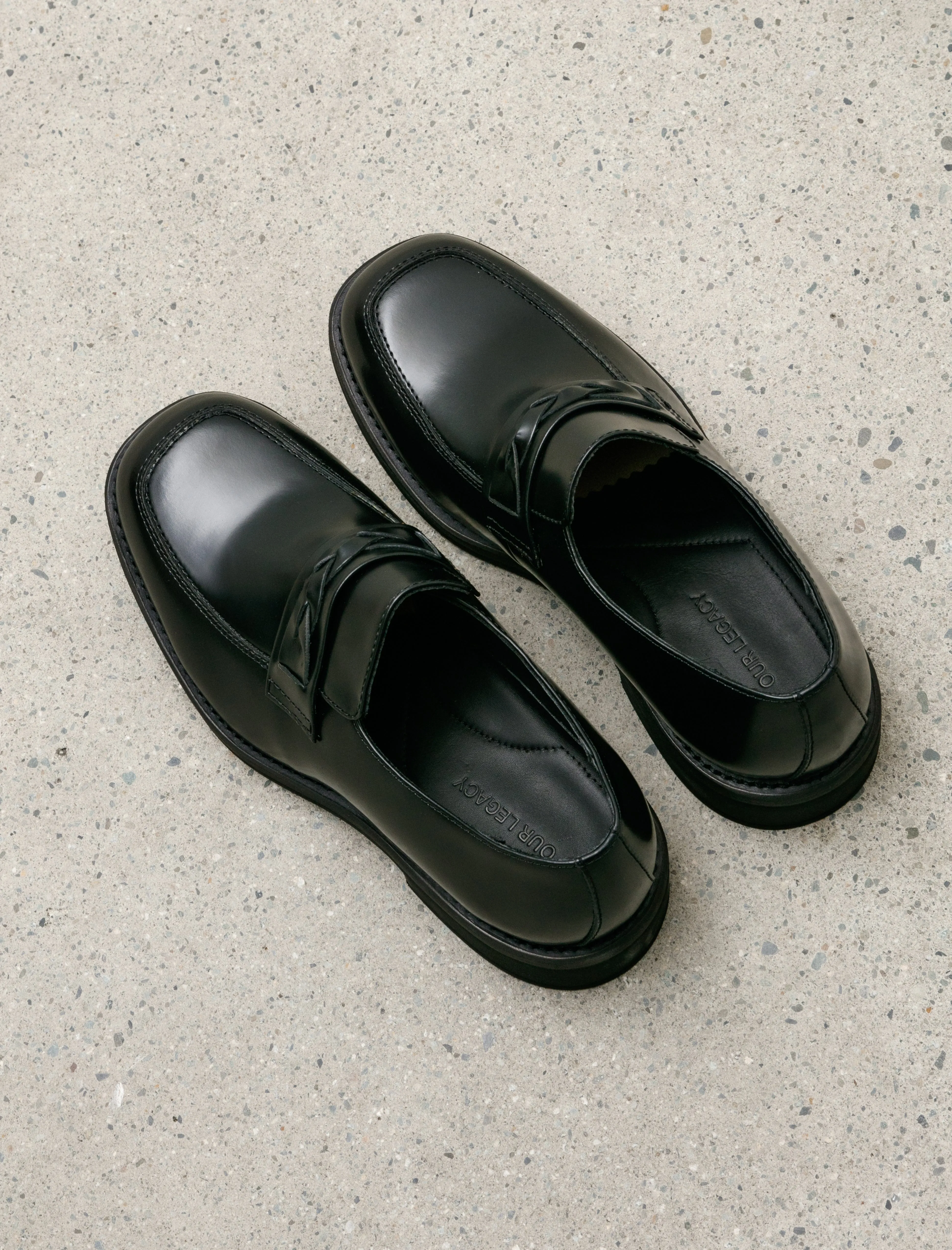 Nakano Shoe Glazed Black Leather M