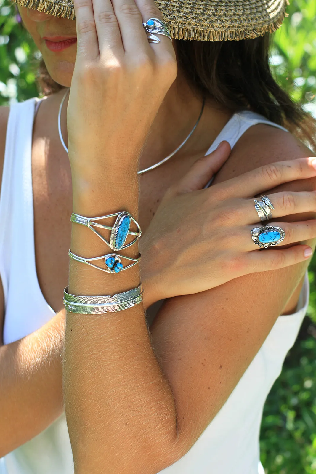 Navajo Sterling Silver Feather Adjustable Ring
