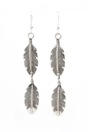 Navajo Twin Feather Earrings