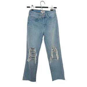 NWT L'AGENCE Straight Leg Relaxed Fit Distressed Jeans Light Wash Size 25