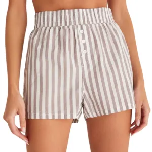 NWT Z Supply Co-Ed Striped Boxer in Dusty Taupe