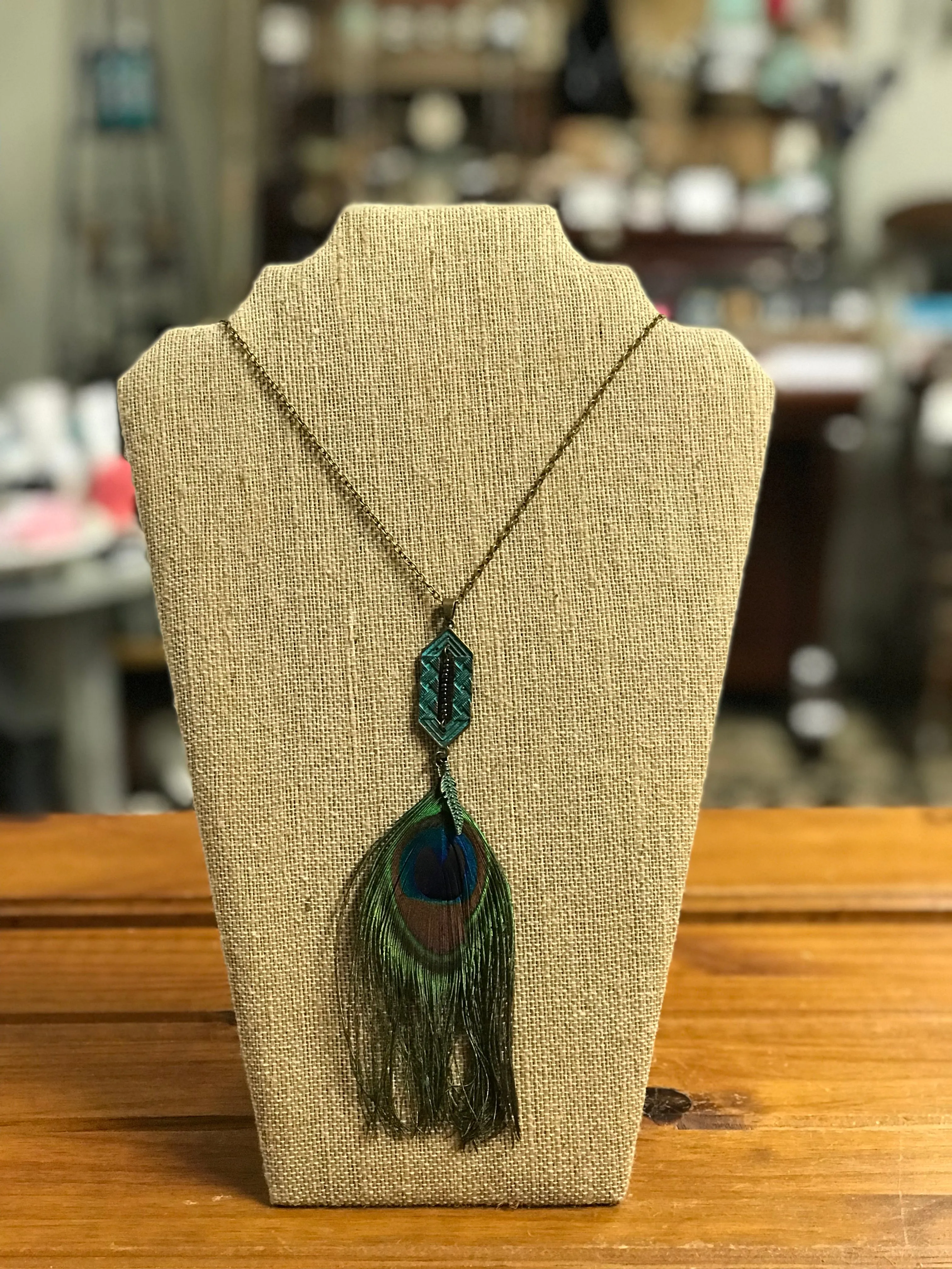 Peacock Feather Necklace