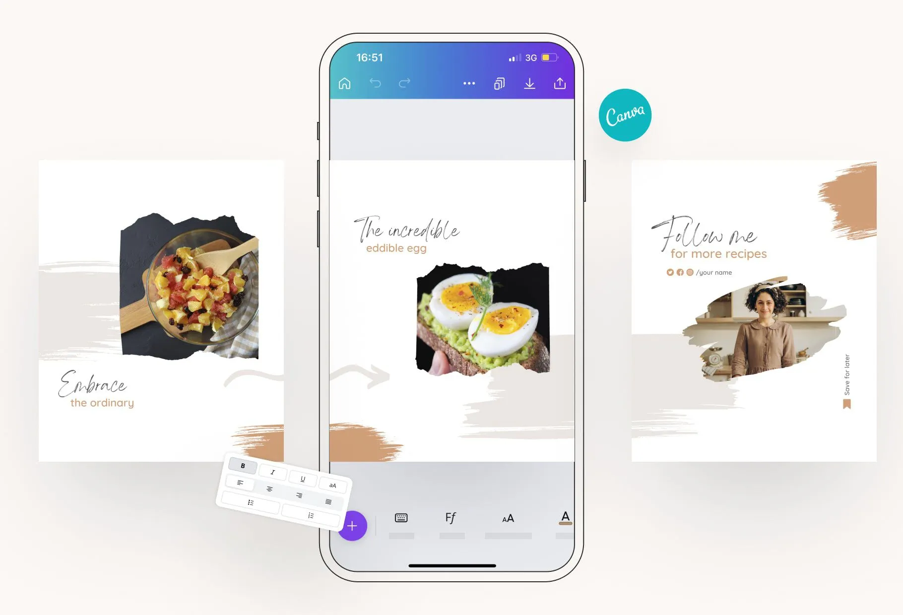 Penelope Food and Nutrition 6-Page Carousel Canva Template
