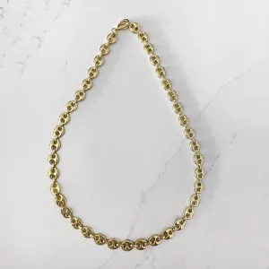 Puffed Mariner Silver Chain Bold Link Necklace