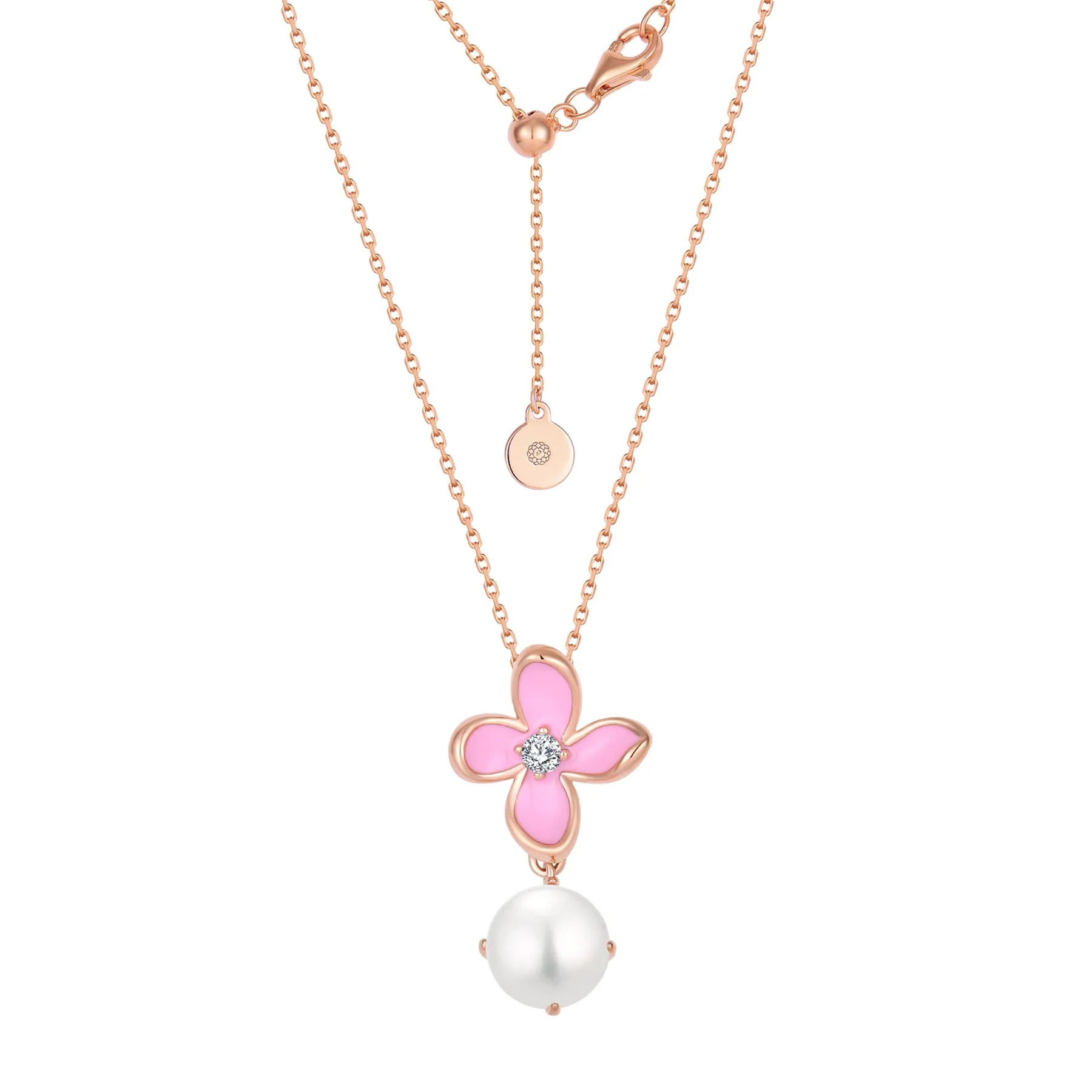 RADIANT ORCHID ROSE GOLD ENAMEL PENDANT