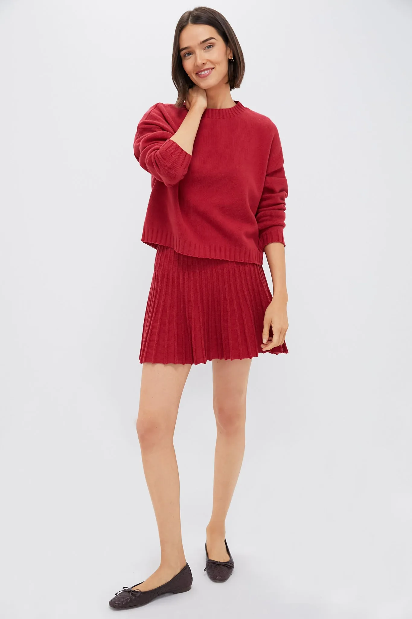 Red Knit Milly Crewneck Sweater