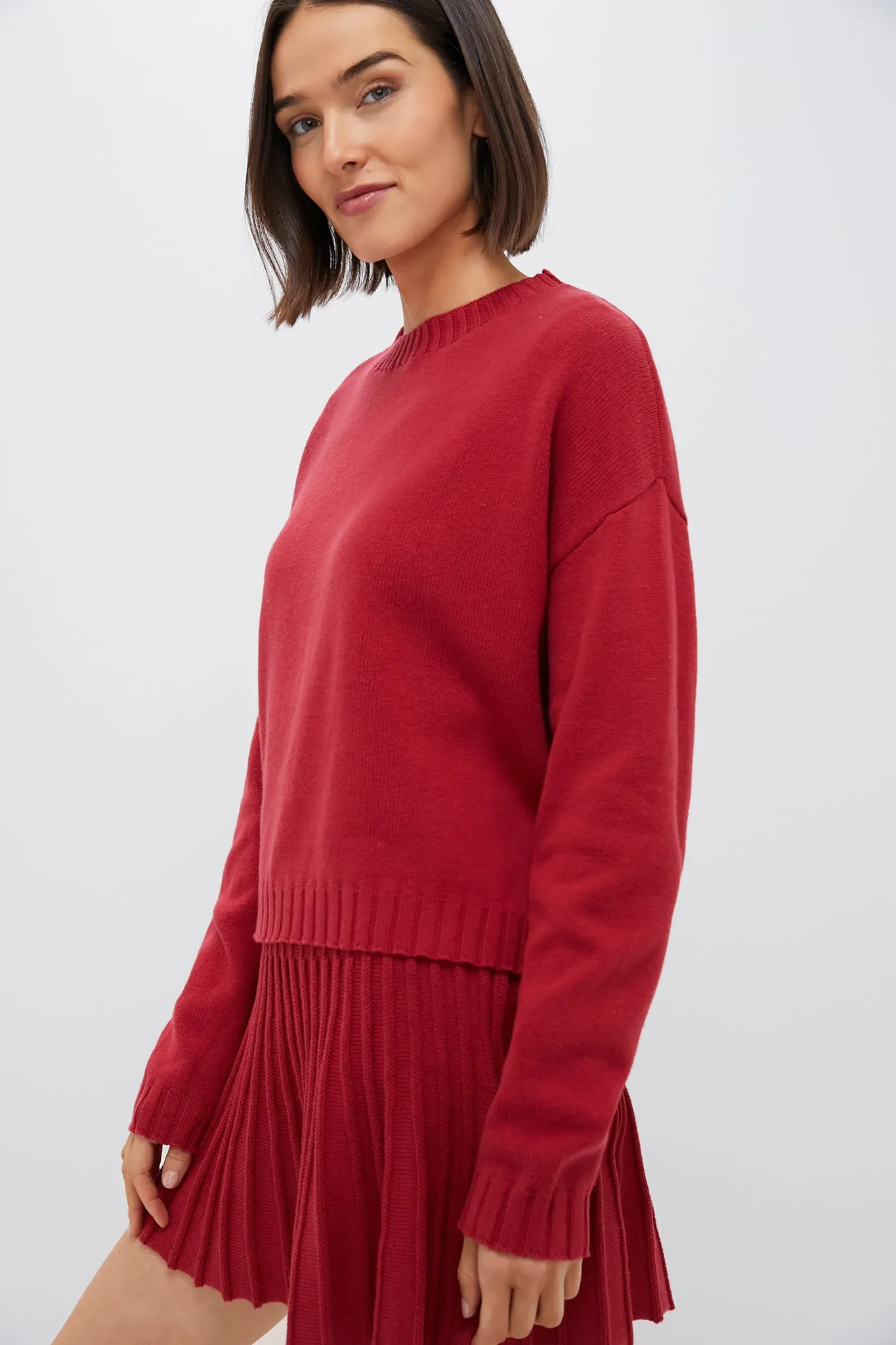 Red Knit Milly Crewneck Sweater