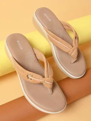 Rocia By Regal Beige Women Comfort Knotted Thongs